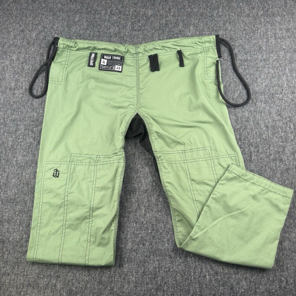 War Tribe Spectrum Jiu-Jitsu Pants A3 Green Adult Poly Cotton Ripstop